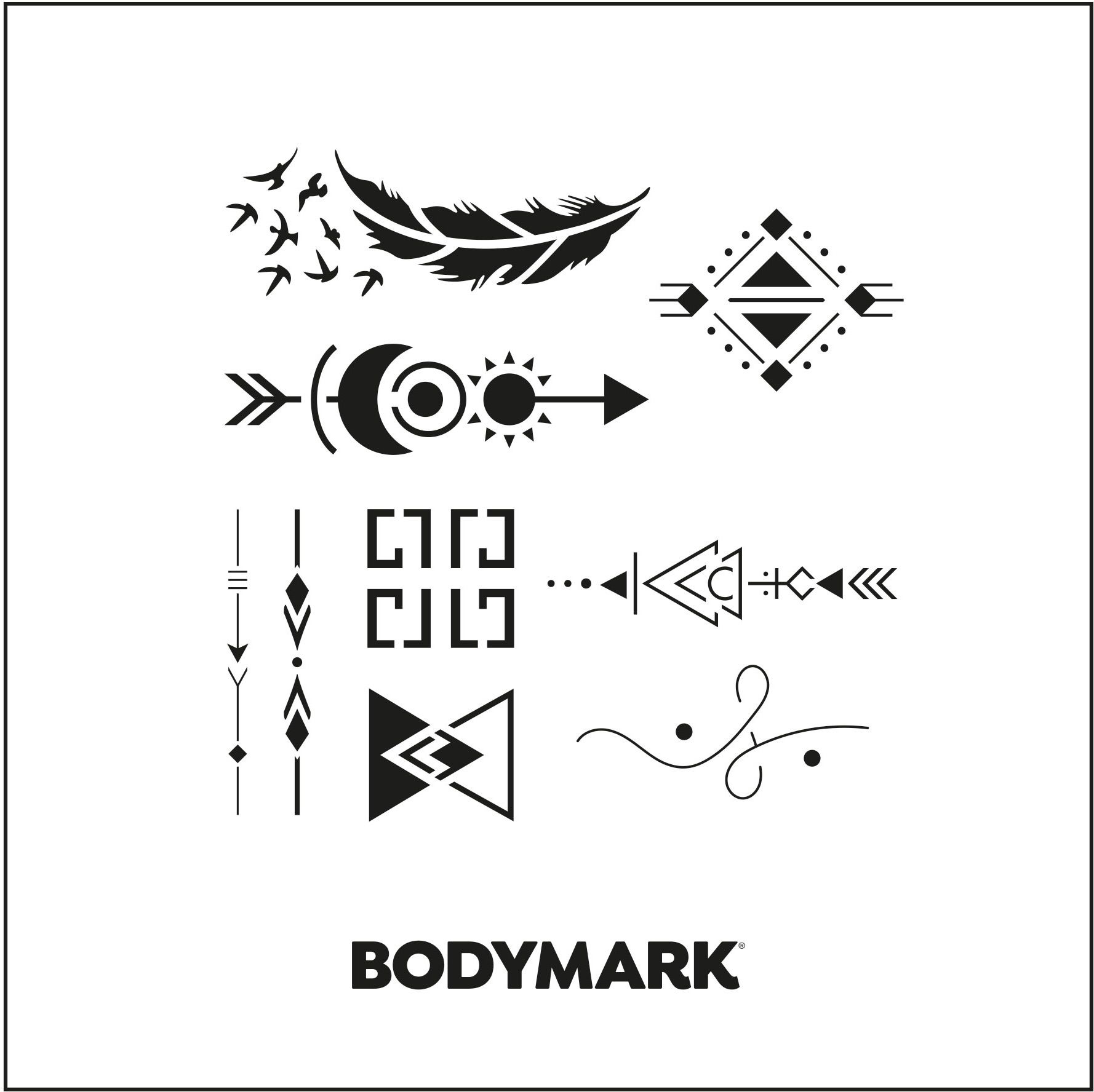 BIC BodyMark Temporary Tattoo Kit, 9 Markers, 5 Stencil Sheets and 1  Inspiration Book