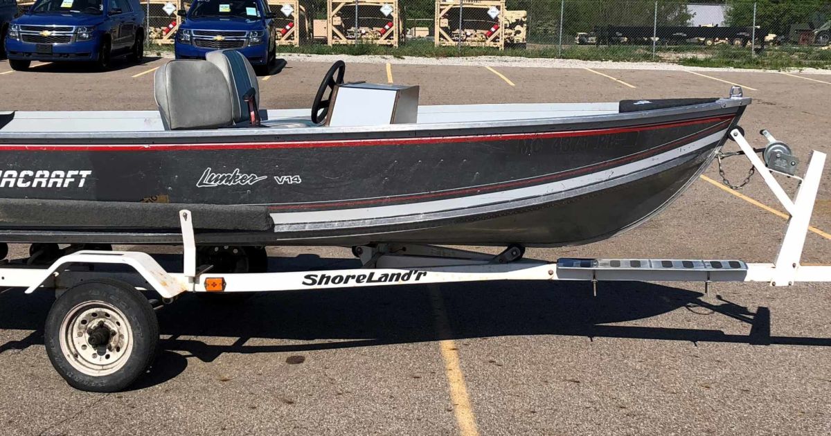 1993 Alumacraft Boat W/Evinrude Motor & Shorelander Trailer BidCorp