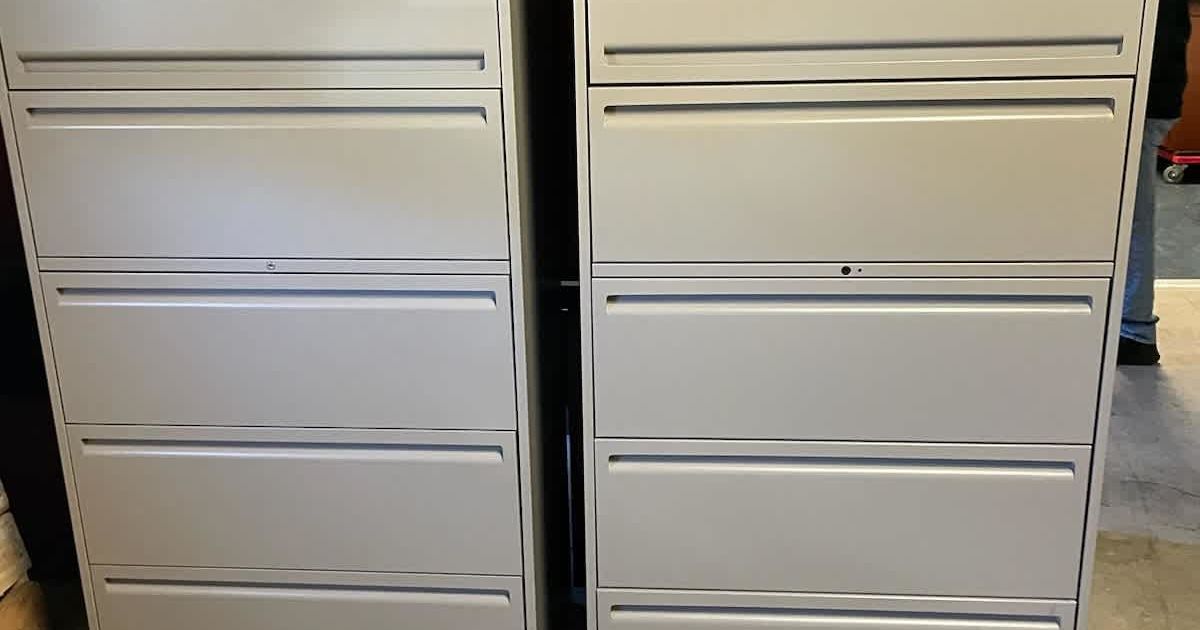 Two Haworth 5 Drawer Lateral File with Locks and Keys Offsite