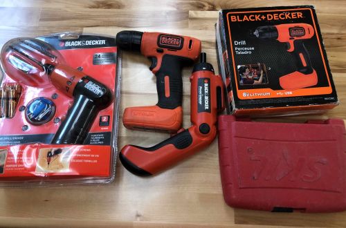 Black & Decker Pivot 6V Battery Screwdriver Drill Driver Bit Set