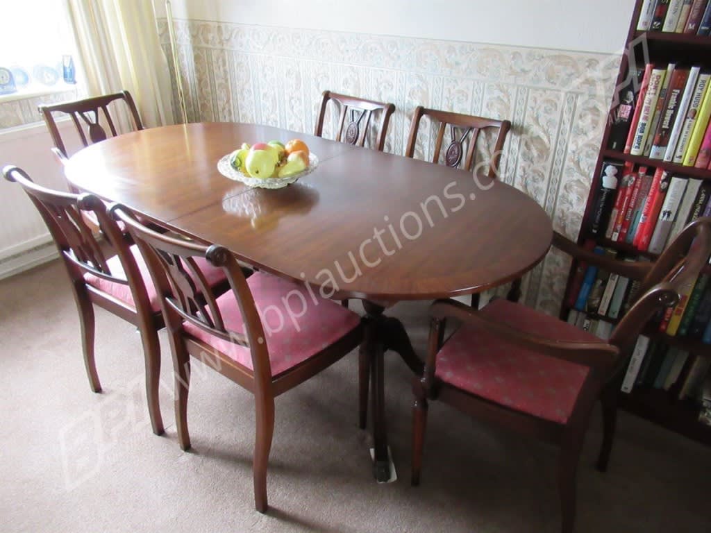 Georgian Style Mahogany Extending Dining Table With 6 Chairs 264 1 Georgian Style Mahogany Extending Dining Table