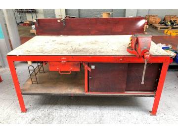 1840mm X 900mm Steel Framed Work Bench With Under Counter Storage