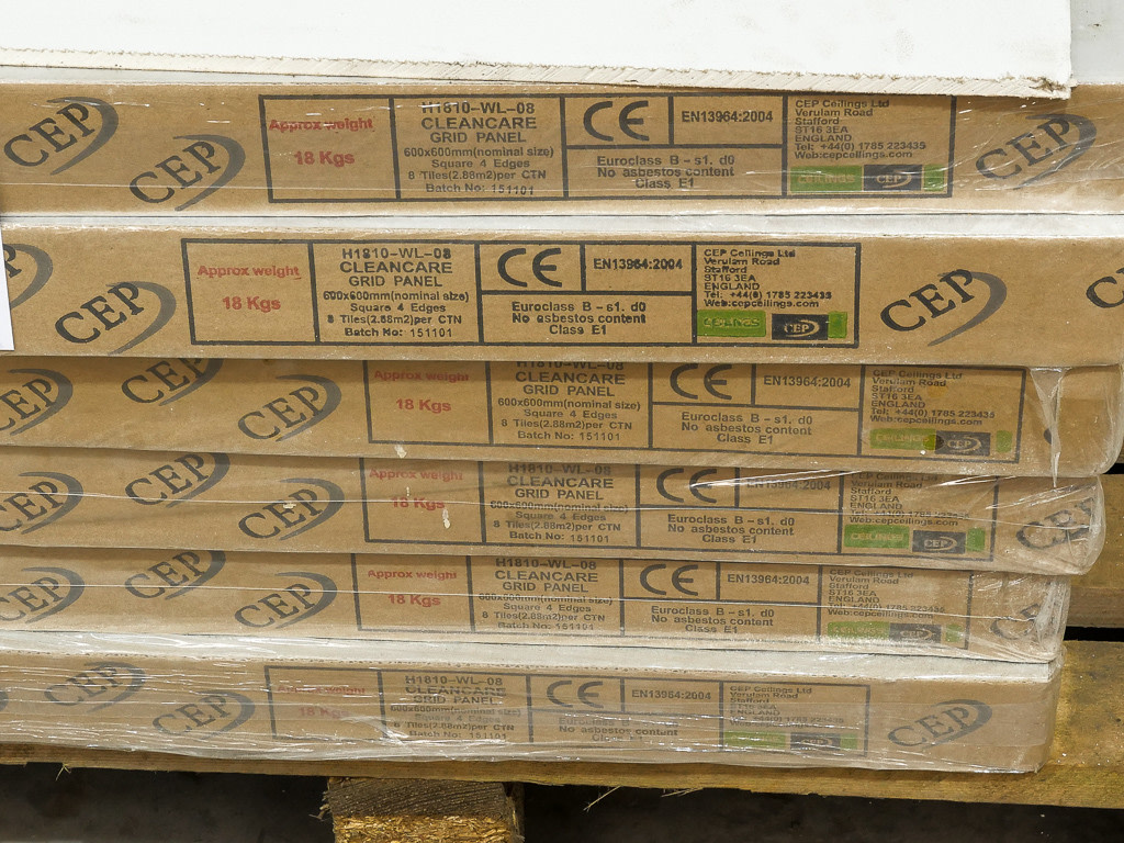 Quantity Of Cep Cleancare Suspended Ceiling Tiles Grid Panels On