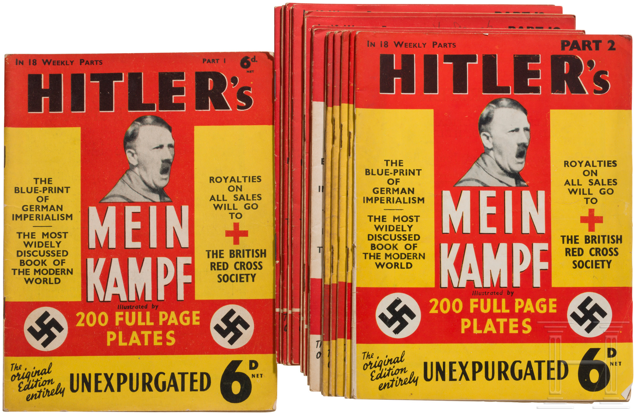 "Mein Kampf" englische Ausgabe in 18 Heften Barnebys
