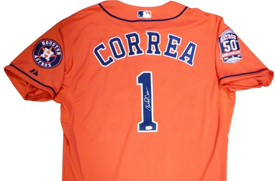 Carlos Correa Houston Astros autographed Orange Jersey with