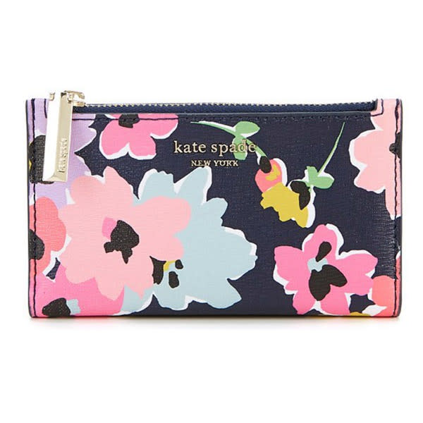 Kate Spade Hawaii Exclusive Floral Flower Medium Bifold Wallet