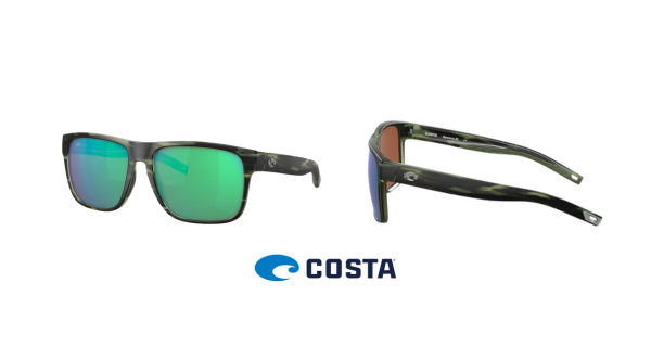 Costa Spearo XL Tiger Shark Frame Sunglasses W/Green Mirror 580P Lenses 06s9013