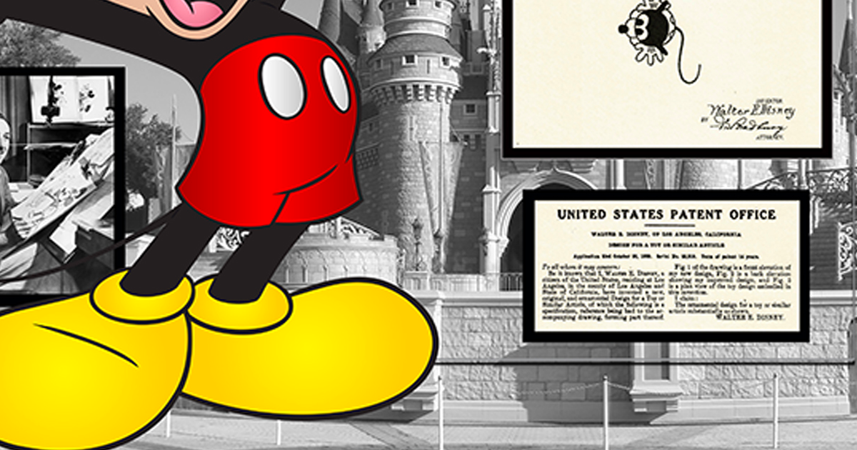 Walt Disney Patent Mickey Mouse uslbmdallas2024 Bid Now