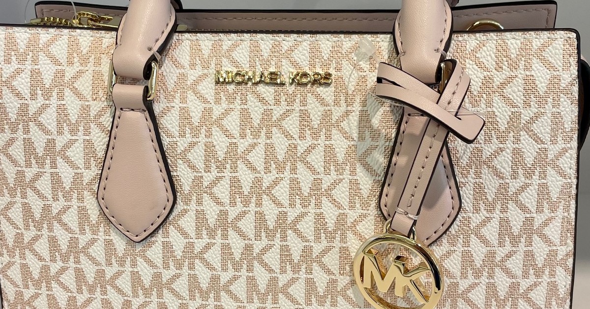 MICHAEL KORS Sheila Small Satchel- Optic White and Rose Gold