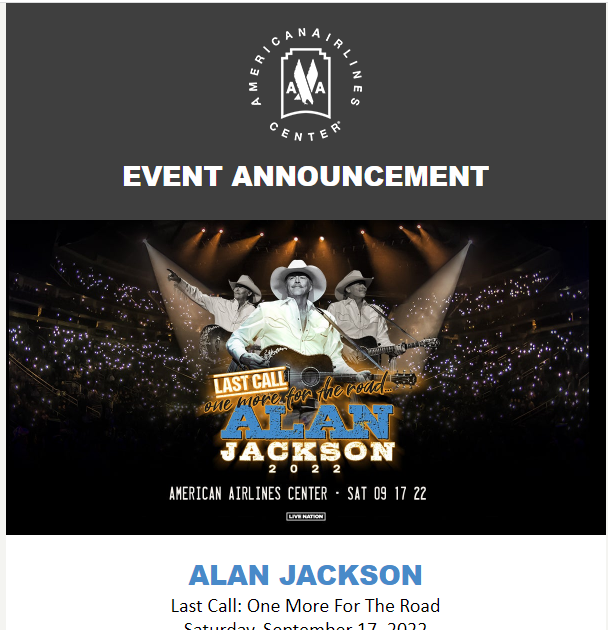 Alan Jackson concert tickets, including parking 2022trauct