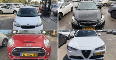רשות האכיפה והגבייה - רכבים | עשרות רכבים מהרשות לאכיפה ומהמרכז לגביית קנסות