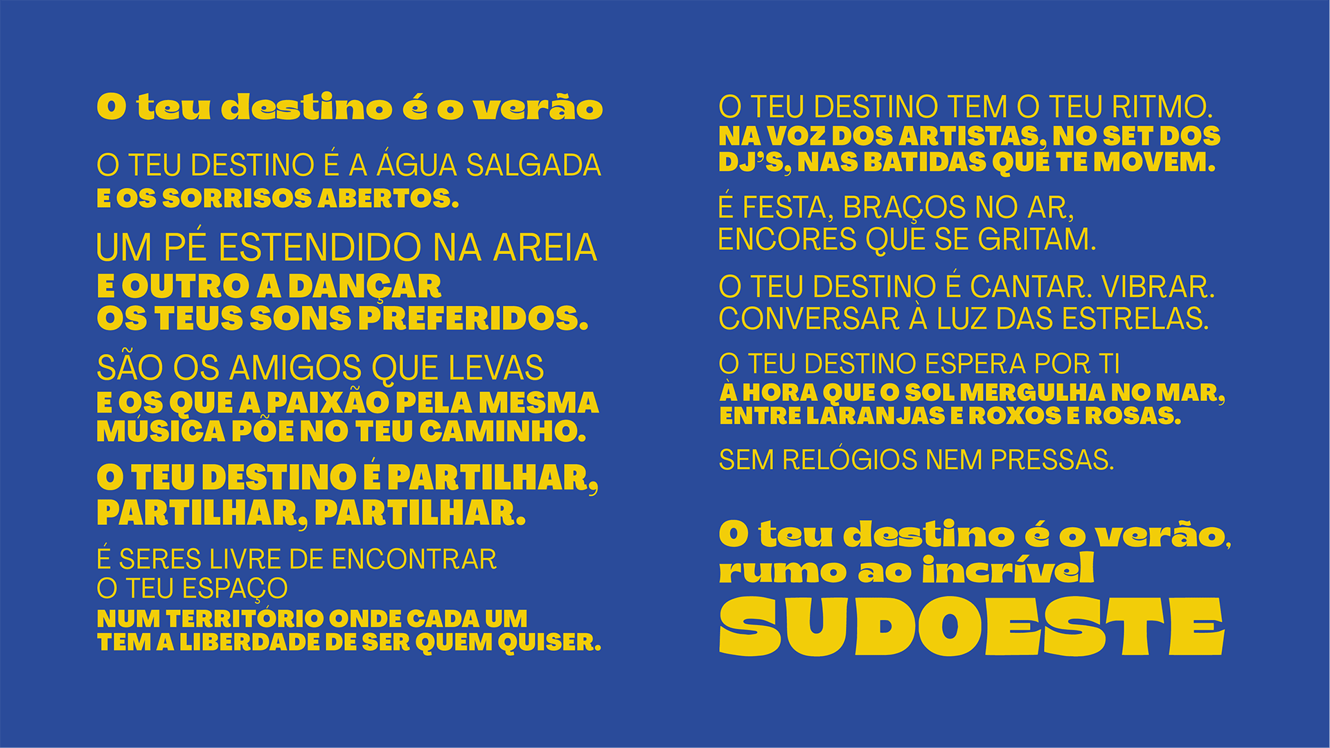 BigFish - REBRANDING FESTIVAL SUDOESTE / show case