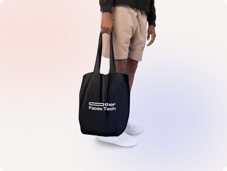 other faces of tech on bag