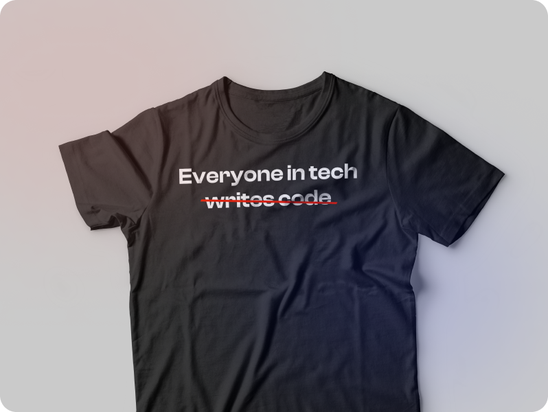 other faces of tech on shirt
