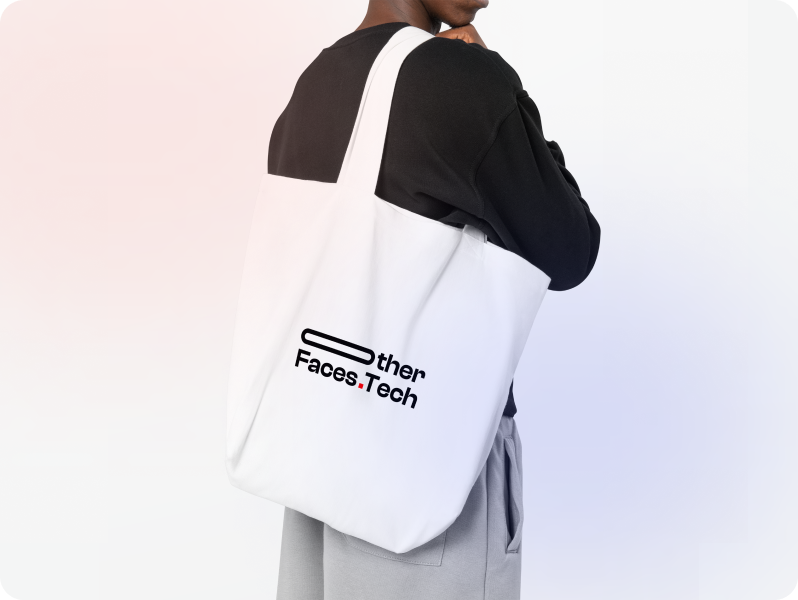 other faces of tech on bag