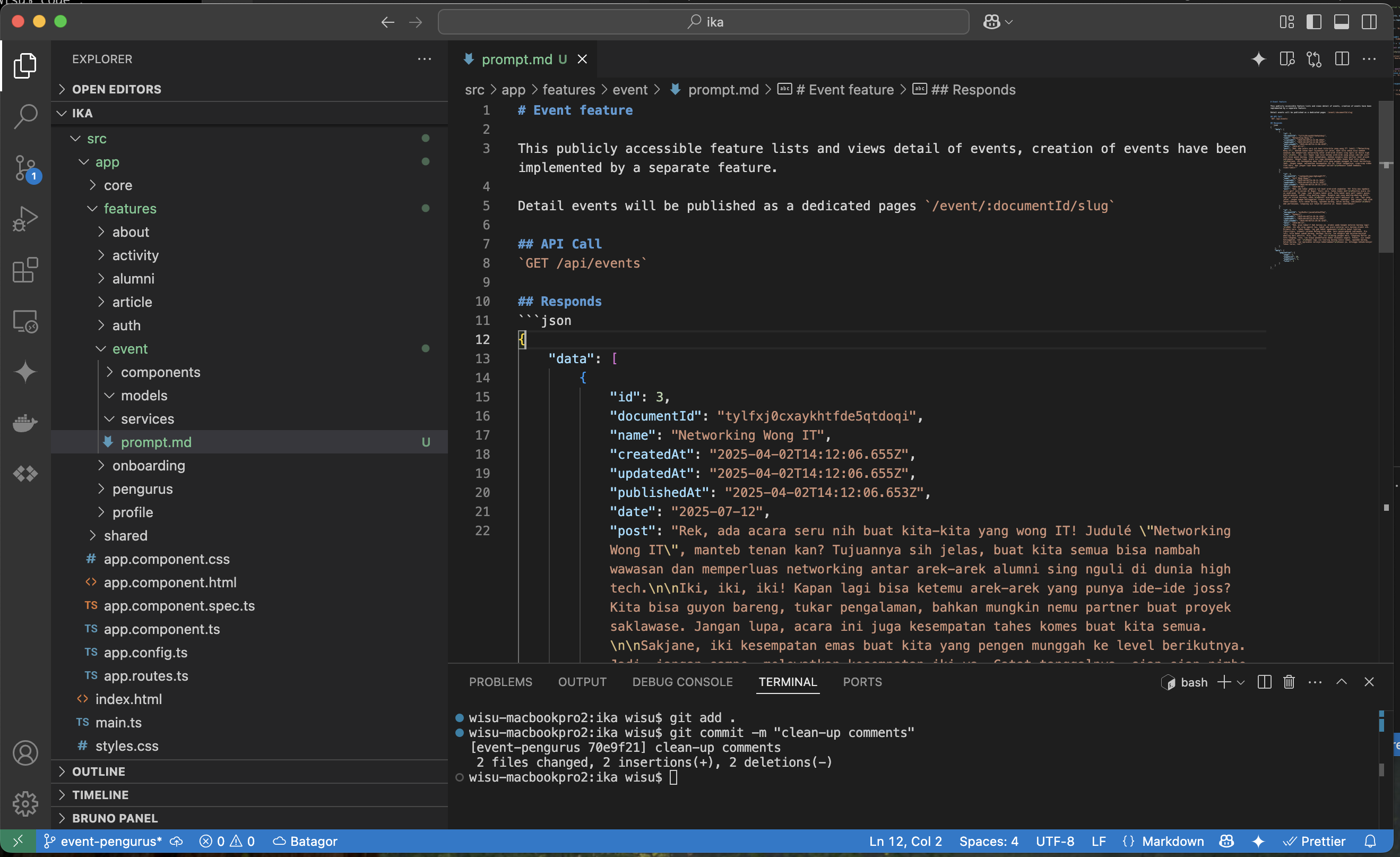Context for feature