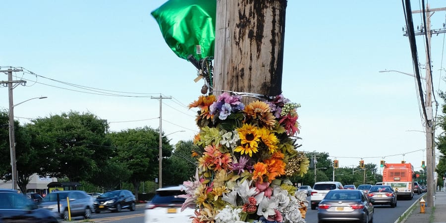 Photo of a roadside memorial.
