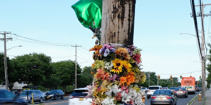 Photo of a roadside memorial. 