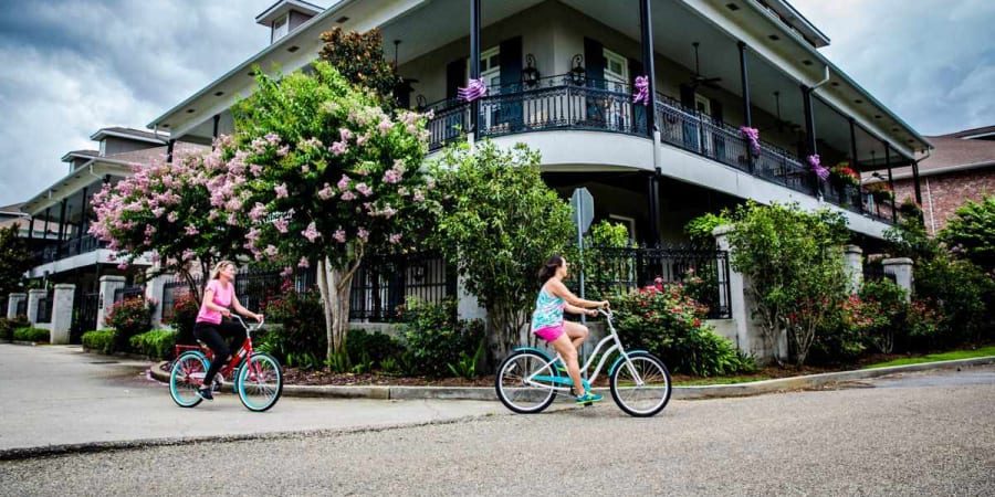 A photo of people biking in Covington.