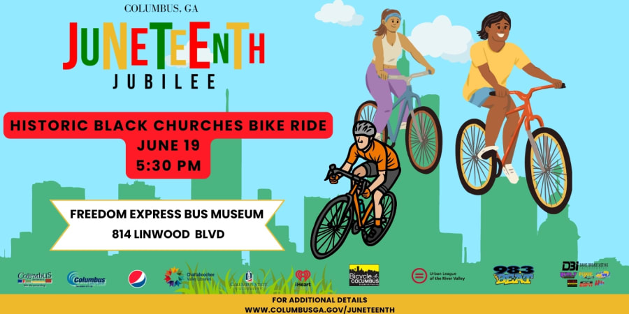 The historic Black churches bike ride promotional banner.