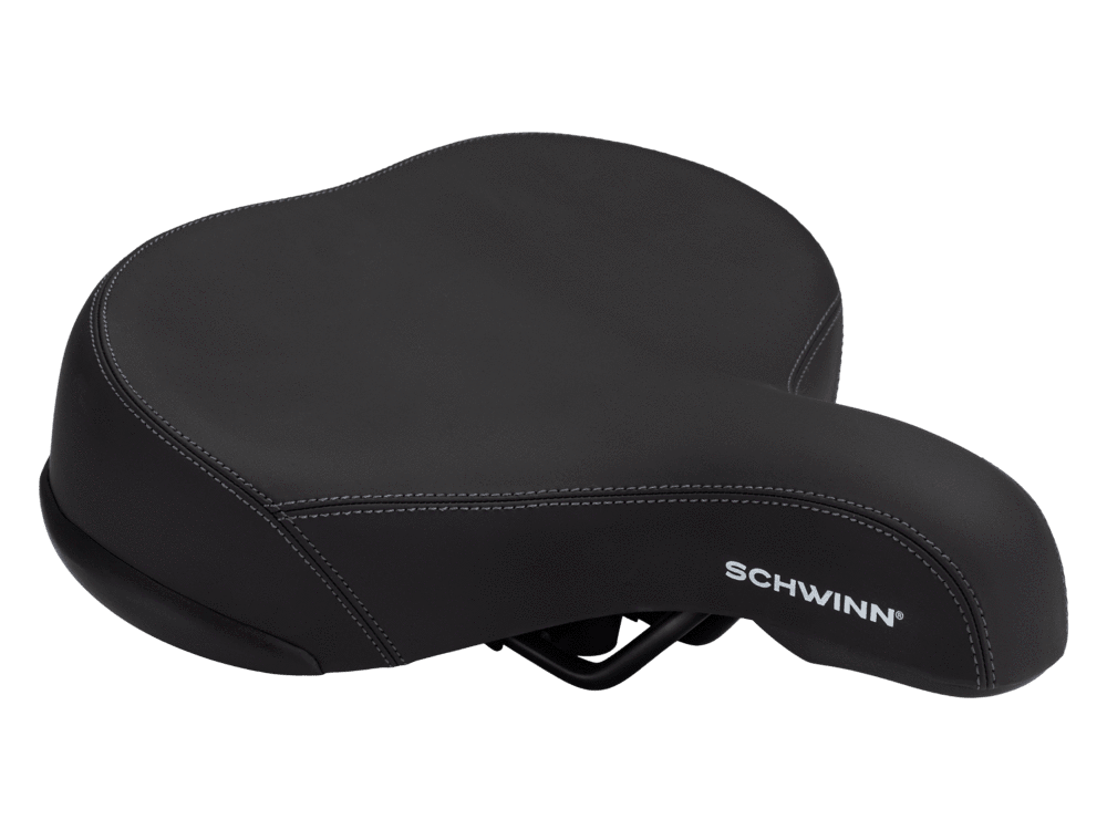 The Schwinn Cruiser Bike Saddle with Foam and PU Cover features an extra wide design for casual, upright riding. The super soft foam interior offers maximum comfort, while the PU cover material provides weather resistance. Plus, the lightweight design won't weigh you down on your next ride.