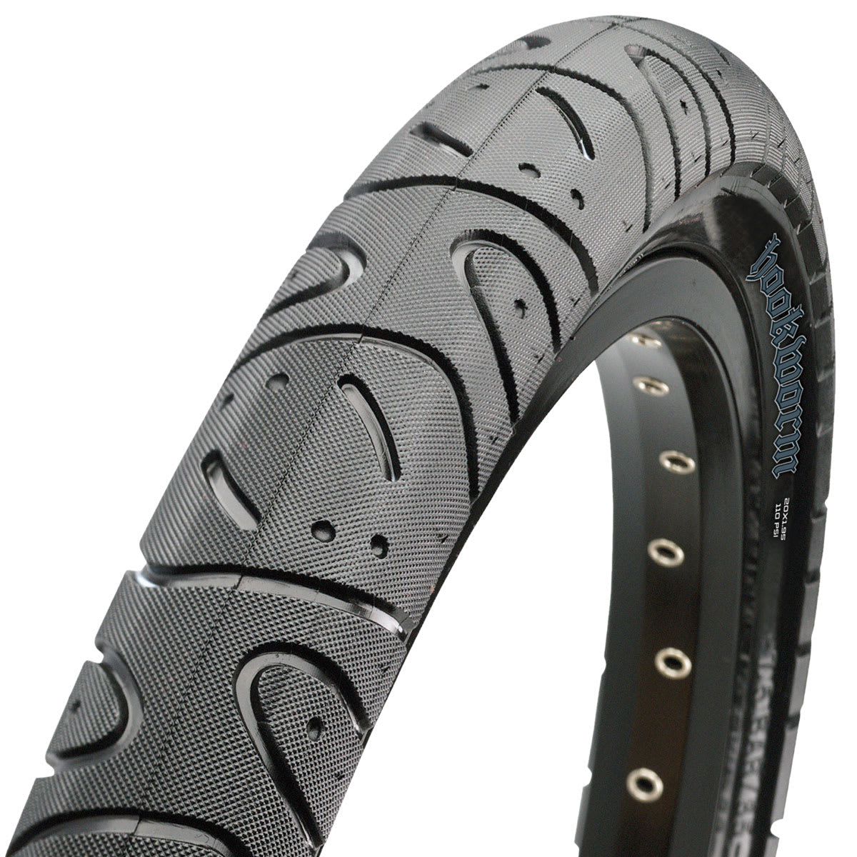 As the original urban assault tire, the Maxxis Hookworm is no stranger to the mean streets. The bead-to-bead tread design provides durability and traction in harsh environments. The Hookworm is also a great solution for cargo bikes, pedicabs, or any application where a tough tire is needed.