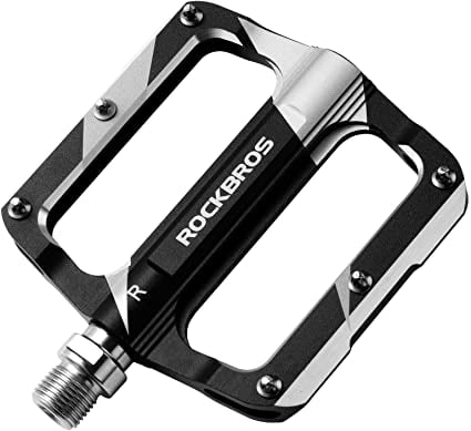 rockbros ROCKBROS Mountain Bike Pedals Flat Bicycle MTB Pedals 9/16 Lightweight Road Bike Pedals Carbon Fiber Sealed Bearing Alloy Flat Pedals 1 Pair