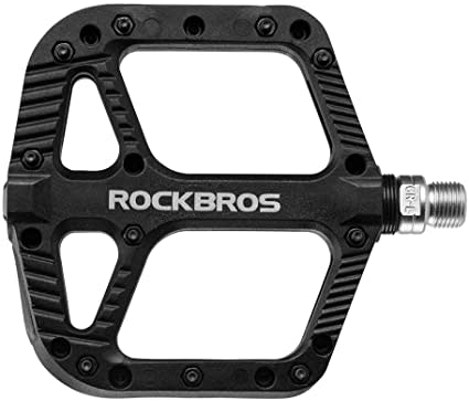 rockbros ROCKBROS Mountain Bike Pedals Nylon Composite Bearing 9/16" MTB Bicycle Pedals with Wide Flat Platform