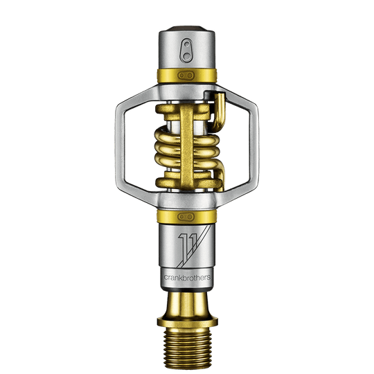 Descubre el pedal de bicicleta EGGBEATER 11 de Crankbrothers, con componentes de titanio ultra ligeros, entrada en 4 lados y capacidad de deshacerse del barro. Personalizable y duradero, perfecto para ciclistas de XC y off-road.