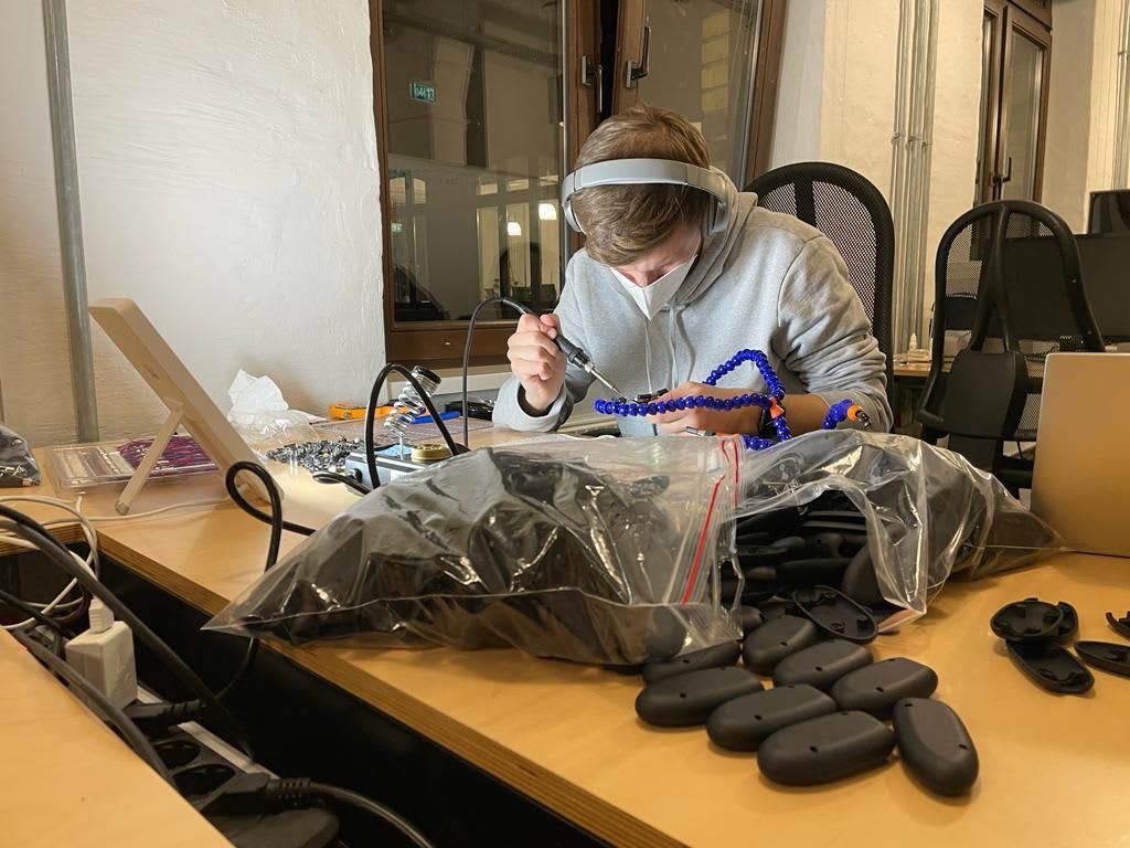 benjamin working on our tactile EMDR BLS buzzers