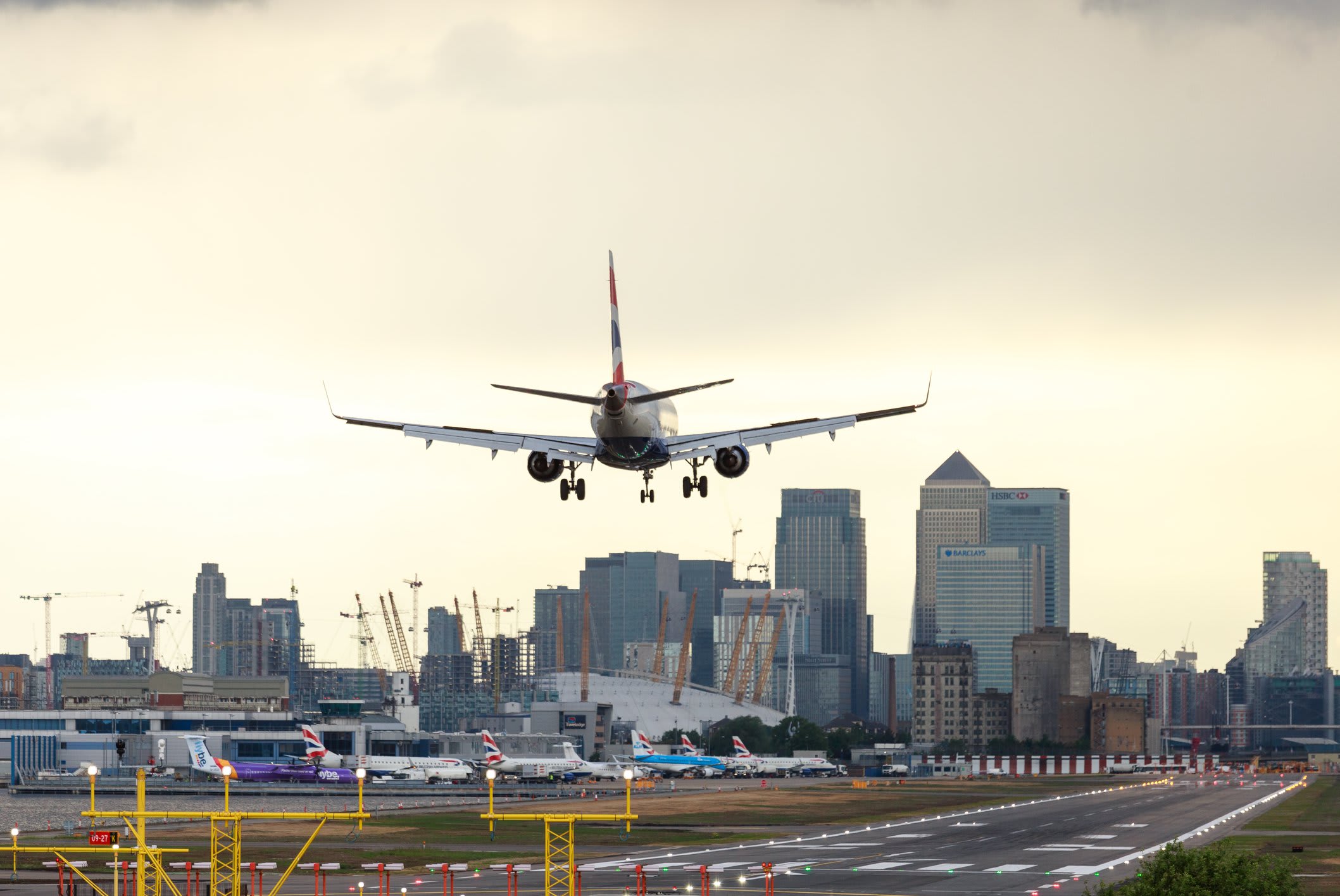 Image: A plane landing at London City Airport (Mrcatmint/Dreamstime) Image: A plane landing at London City Airport (Mrcatmint/Dreamstime)