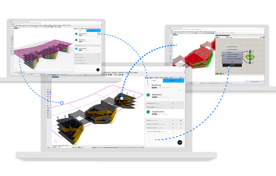 The AEC Delta server tracks all revisions, which are highlighted in different colours in the model (Image: Speckle Systems) The AEC Delta server tracks all revisions, which are highlighted in different colours in the model (Image: Speckle Systems)
