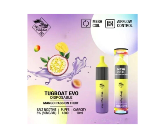 Tugboat Mango Passion Fruit (4,500 Puffs)