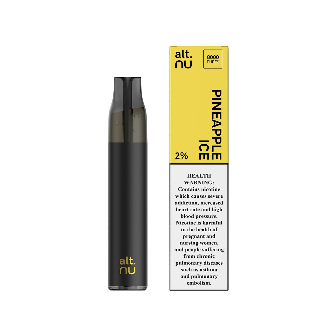 Alt NU 8000 Puffs 20mg Disposable Vape PINEAPPLE ICE