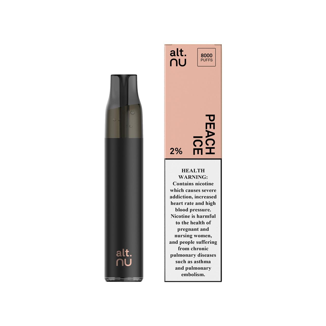 Alt NU 8000 Puffs 20mg Disposable Vape PEACH ICE