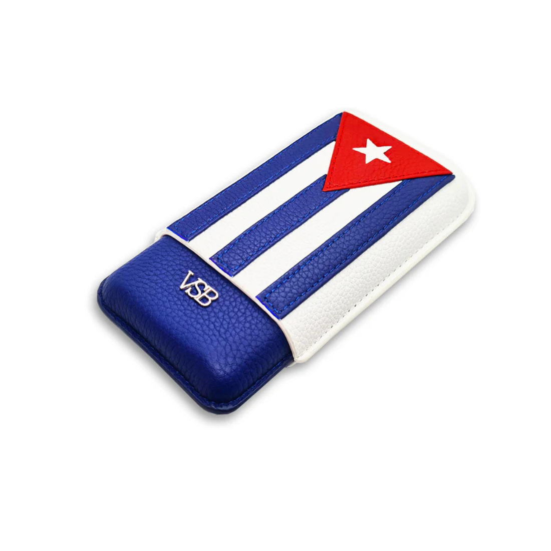 Three Finger Cuban Flag Leather Cigar