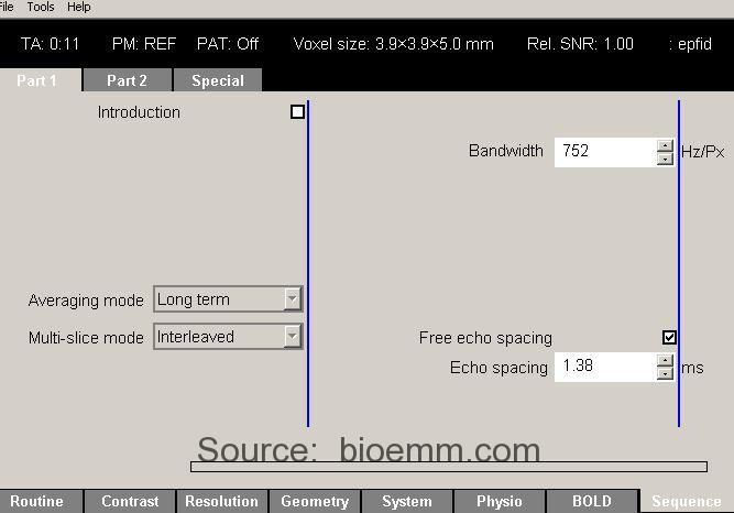 پروتکل و گزینه ی Echo Spacing