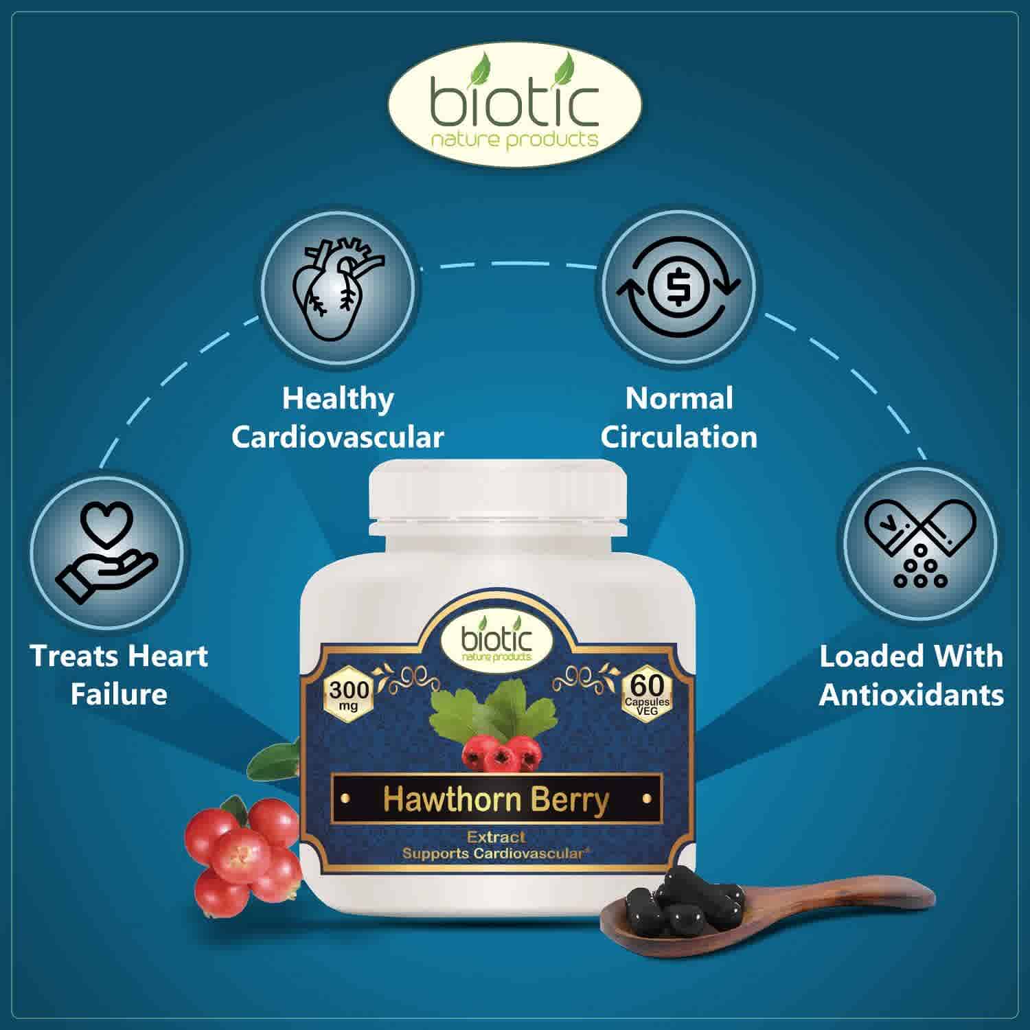 Hawthorn Berry Extract Capsules ( हॉथॉन बेरी कैप्सूल ) 300mg 60 Veg