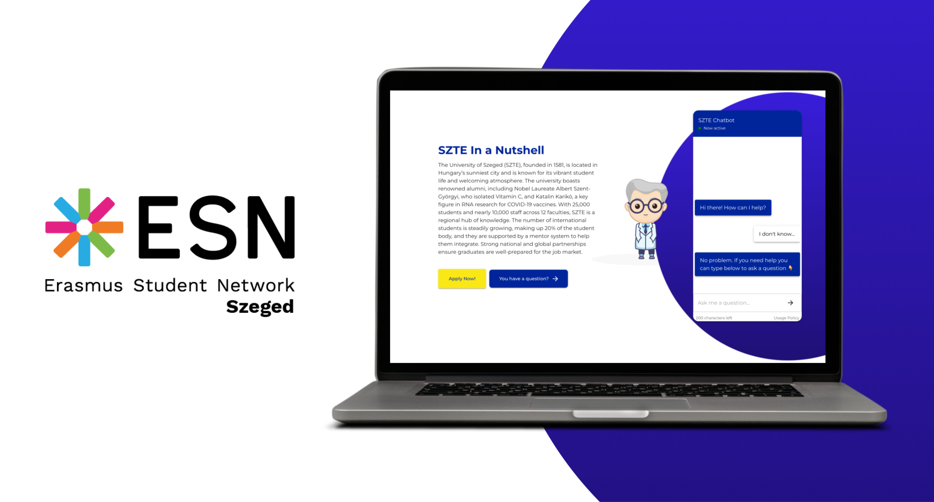AI Chatbot Assistant made for University of Szeged
