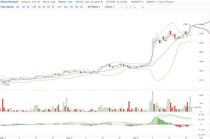 Bitcoin преодолел рубеж в 3300 , все альткойны растут в цене