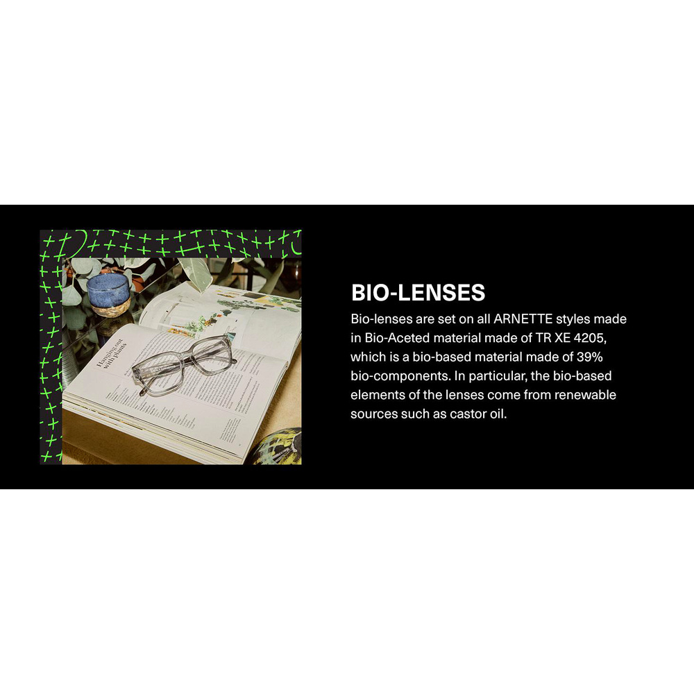 Bio-lenses are set on all ARNETTE styles