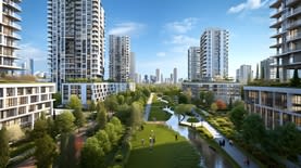 פיתוח פארק ליניארי משולב דופן בנויה ברובע גלילות. קרדיט הדמיות: מזור פירשט אדריכלים