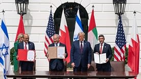 החתימה על הסכמי אברהם ב-2020 בבית הלבן
