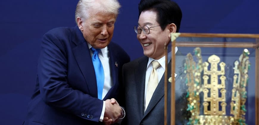 טראמפ בדרום קוריאה. קרדיט: רשתות חברתיות טראמפ בדרום קוריאה. קרדיט: רשתות חברתיות