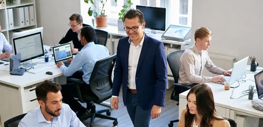 עובדים מהמשרד והבוס מרוצה, קרדיט: גרוק עובדים מהמשרד והבוס מרוצה, קרדיט: גרוק