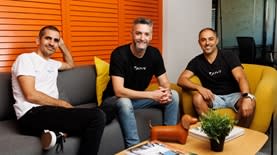 מייסדי DUVE מימין לשמאל ג'רמי אטלן CBO דוד מזומן CEO ושי באר  CTO צילום: יהב טרודלר