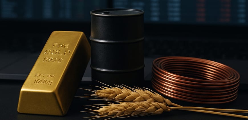 זהב נפט ותבואה - גיוון סל מניות. קרדיט: נוצר עם AI זהב נפט ותבואה - גיוון סל מניות. קרדיט: נוצר עם AI