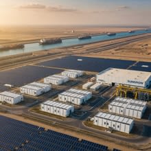 אגירת אנרגיה לצד תעלת סואץ, נוצר ע"י AI