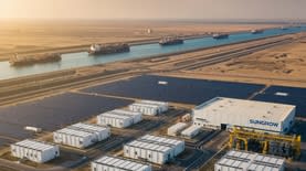 אגירת אנרגיה לצד תעלת סואץ, נוצר ע"י AI