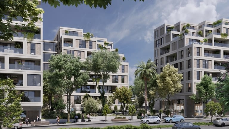 הדמיה פרויקט מתחם הראל מבשרת ציון. קרדיט: קסם הדמיות